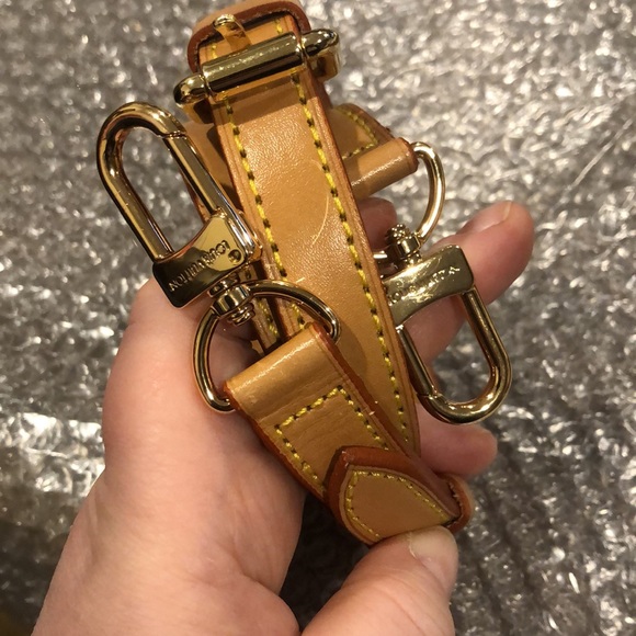 LOUIS VUITTON Replacement Vachetta Leather Shoulder Strap with LV Clasps - Picture 14 of 15